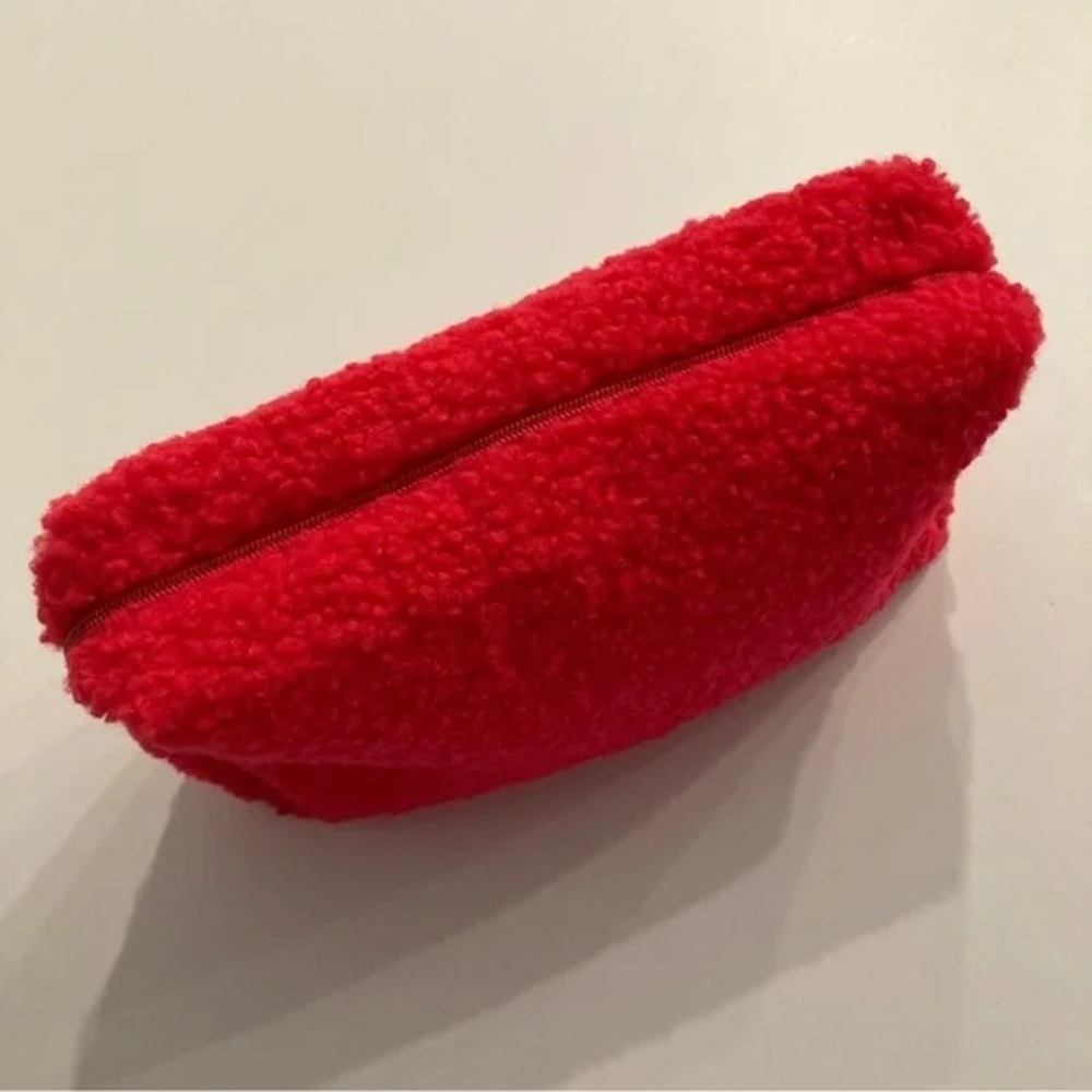 Milkshake Red Fleece Cosmetic Bag